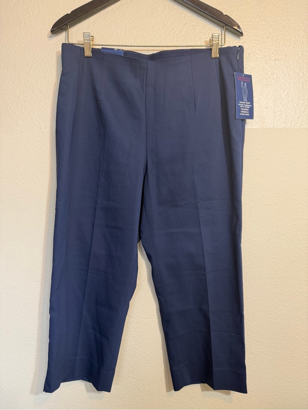 Chaps Slimming Fit Navy Dress Capri side zipper